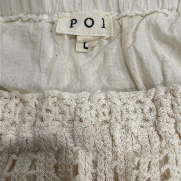 POL Crochet Flared Full Maxi Skirt SZ L Beige - Picture 7 of 9